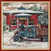 Dipinto dell'ufficio postale di Natale dipinti di decorazioni per la casa Ricamo a punto croce fatto a mano Set di cucito contati stampa su tela DMC 349x