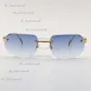 Neue verkaufende Mode-Metall-Sonnenbrille, UV400-Schutz, randlos, 18 Karat Gold, männliche und weibliche Sonnenbrille, Schild, Retro-Design, Brillengestelle für Männer