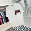 Diseñador Tide T Shirts Carta en el pecho Estampado laminado Manga corta High Street Camiseta informal holgada de gran tamaño Tops 100% algodón puro para hombres y mujeres S-3XL