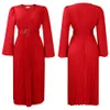 Pleated High Waist Party Dress Women Fashion Elegant Bridesmaid Dresses Ladies Dresses Casual Long Sleeve Designer Vestidos Blouse Women's Clothing Plus Size S-3XL