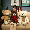 Kawaii 4 Farben Teddybär mit Schal Stofftier Bär Plüschtiere Puppe Kissen Kinder Liebhaber Geburtstag Baby Geschenk 240308