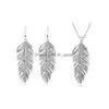 Pendant Necklaces Handmade Austria Crystal Love Wings Pendants Link Chain Necklace Earring For Women Fashion Feather Leaf Shining Vale Dh7Bw