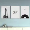 Obrazy vintage muzyczne instrument gitary radiowy plakat malowanie plakat i druk salonu sypialnia ścienna grafika obraz domowy 300s