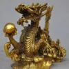 8 chinesische Fengshui Glücksbringer aus Messing, Reichtum, Erfolg, Sternzeichen, Drache, Perlen zeigen Statue2530