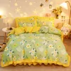 Kuup duvet Cover Kawaii Bedding setツインサイズの花のキルトカバー150x200高品質の肌に優しい生地の寝具カバー240306