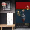 カーテン日本のスプリットドアカーテンチャイニーズコイプリントパーティションキッチンぶら下げ短いカーテンベッドルームレストランの入り口装飾ドレープ