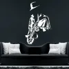 Klistermärken saxofon vägg klistermärke sovrum jazz musik väggkonst dekaler hem dekorationer avtagbara pvc musikaliska väggmålningar p1043