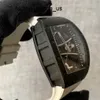 Tourbillon Watch Machinery Watch RM Watch Men's Series Manual Mechanical 50.23x42.7mm Men's Watch Rm61-01 Black Ceramic White Track