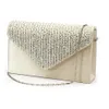 Dames Satijnen Koppelingen Avondtassen Kristal Bling Handtassen Bruiloft Portemonnee Envelop Mode Dames Portemonnee Clutch Bag 240305