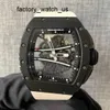 Tourbillon Watch Machinery Watch RM Watch Herenserie Handmatig Mechanisch 50,23 x 42,7 mm Herenhorloge Rm61-01 Zwart Keramiek Wit Track