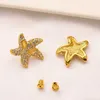 DesignerFashion New Style Designer Brand Stud Earrings Highend Women 18K Gold Plated Stainless Steel Earring Inlaid Crystal Geometry Starfish Ear Ring Wedding Jew