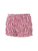 Calções femininos femininos 2000s estética doce shorts kaii xadrez impressão cintura baixa elástico fino ajuste bloomers calças moda coreana botl24313