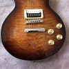 Customized brown 6-string electric guitar, rose wood fingerboard, 22frets