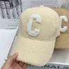 Ladies Autumn and Winter New Lamb Fur Caps Tide Brand C Letter Embroidery Warm Baseball Cap Outdoor Street Fashion Wild Hat AA2203253T