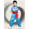 Bühne tragen Chinesische Traditionelle Wushu Uniformen Kostüm Kinder Jungen Mädchen Hemd Hosen Set Für Kinder Kind Leistung Kleidung