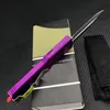 Jufule Purple Micro Bounty Hunter Knife D2高品質のスチールブレード材料航空航空アルミニウムキャンプ屋外ツールUT85 A07ギフト