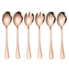 Spoons Gold Salad Server Sets Spoon Fork Stainless Steel Cutlery Set Serving Colorful Unique Cooking Utensils