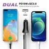 Hot Mini Black White PD -mobiltelefon Car Charger USB Typ C Triangel Car Adapters Snabbbil Charging Chargers