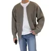 Pulls pour hommes 2024 Automne et hiver Mode Cardigan tricoté Pull solide Lâche Style paresseux décontracté