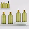 Bottiglie 5 pezzi tubi da 100 ml contagocce smerigliato liquido in vetro verde oliva per pipetta essenziale ricaricabile