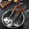 Werkzeuge 5/6/7PCS Edelstahl Wok Spachtel Holzgriff Kochen Schaufel Schöpfkelle Küche Utensilien Backen Kochen werkzeuge Küchengeschirr Kochgeschirr