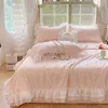 Comforters Set Luxury Jacquard Spring Double Bed Comporter Bedbling Set Lace Room Decor Summer Quilt Bed Filt Is Silky Duss Home Textiles YQ240313