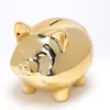 Ceramic Gold Pig Piggy Bank Creative Cute Creative Home Decoration Money Bank for Kids Coin Box Money Box Piggy Bank Stopper258g