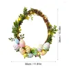 Dekorativa blommor konstgjorda påskblommor Holiday Wreath Frad Door Decor Farmhouse Rustic Seasonal Home for Wall Porch Pise Pise