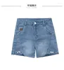 Damen-Shorts, sexy, super Sommermode, Denim, Baumwolle, Knopfleiste, Perlenstickerei, Damen-Röhrenjeans