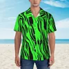 Men's Casual Shirts Green Tiger Print Beach Shirt Men Retro Animal Summer Short Sleeve Pattern Loose Oversized Blouses Gift Idea