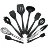 Processadores 4 ou 10 Pçs/set Conjunto de Utensílios de Cozinha de Silicone Antiaderente Ferramentas de Cozinha Tong Colher Servidor Batedor Concha Coador Slotted Turner