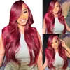 Burgundy 99J Lace Front Human Hair Wig Red Colored Wigs for Women Brazilian Remy Hair Body Wave Wig Stylish and Comfortable