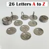 عناصر الجدة 26 PCS رسائل من الفولاذ المقاوم للصدأ لوحات مستديرة علامة علامة العلامات تصنيف العلامات المعدنية الأبجدية علامة العنصر A-Z Sign239L