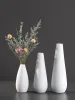 Vases Vase en porcelaine blanche pour fleurs nordique maison hôtel salon décor mat en céramique Vase planteur Pot étagère Table à manger ornements