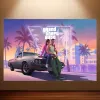 Calligraphy GTA Poster GTA 6 Poster Grand Theft Auto VI Game Poster Canvas Wall Art Paint