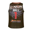 SLAM Custom Uomo Donna Gioventù Atlanta''Hawks''European League Stampato Lamelo 1 Palla Maglie da basket Bianco Viola Blu Palla CHA City Maglie da basket