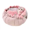 Cats Bed Small Dogs Mat Cute Princess Style Pink Pleated Lace Pet Supplies Petal Cat House Adjustable Drawstring226Z