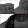 Botvela herr Herringbone Tweed Baseball Cap Classic Wool Blend Fitted Hat 835 240220