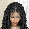 Parrucche sintetiche Dreadlock sintetici Parrucche intrecciate Parrucca frontale in pizzo per donne nere Corto 16 pollici Uncinetto Parrucche intrecciate ldd240313