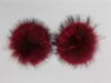 Береты, модные зимние вязаные шапки с помпоном из красного меха енота 15 см, шапки из натуральных шариков для вязаных шапок, капот Gorras