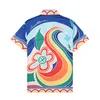 Projektant mody koszulka do kręgli męska swobodna guzika w dół La Ca koszule hawajskie kwiatowe koszule menu sukienka z krótkim rękawem hawajska koszula m-3xl #a25