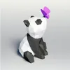 Obiekty dekoracyjne figurki DIY Zestaw Baby Panda Play z motylem 3D Model papieru rzemieślniczy Statua Rzeźba Papercraft DEK DEC268E