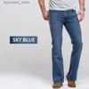 Herren-Jeans, Herren-Boot-Cut-Jeans, leicht ausgestellt, Slim-Fit, berühmte Marke, Blau, Schwarz, Designer-Jeans, klassische Stretch-Denim-Jeans für Herren, S913, L240313