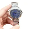 Automatyczny zegarek niebieski balon najwyższej jakości 42 36 33 mm skórzany pasek ze stali nierdzewnej Designer Watch Men Sapphire Glass Melomical Ruch Watches Fashion SB065 C4