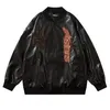 Veste de Moto Vintage en cuir PU pour hommes et femmes, uniforme américain Y2k, manteau coupe-vent, vêtements d'extérieur d'automne, Hip Hop, 240228