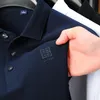 2024 Spring New Mens Polo Shirt 100 Cotton Polo Collar Embroidered Long sleeved Korean Luxury Brand Fashion Casual Trend Mens Wear 240313