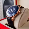 Armbanduhr Riff Tiger RT Power Reserve Design Blaues Zifferblatt Mechanische Uhr Luxus echtes Lederband wasserdichte Herren automatisch288w