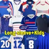 French Retro Version Jerseys 06 04 02 2000 2018 Lizarazu Vieira Djorkaeff Makelele Deschampa 98 96 1990 Camas de futebol de manga longa 1971 1988 84 82 Kits Kids Kits