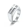 Stainless Steel 3D Juese Cross Rings Men's Retro Hip Hop Chunky Ring for Men Fashion Jewelry