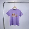 サマーPAキッズTシャツベアベイビーパームボーイズガールズスタイリスト服ティーパームパーム子供青年幼児印刷半袖切り捨てられた角度TシャツエンジェルT B5XA＃